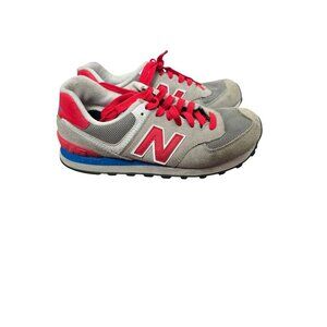 New Balance 574 Light Grey Red Sneaker